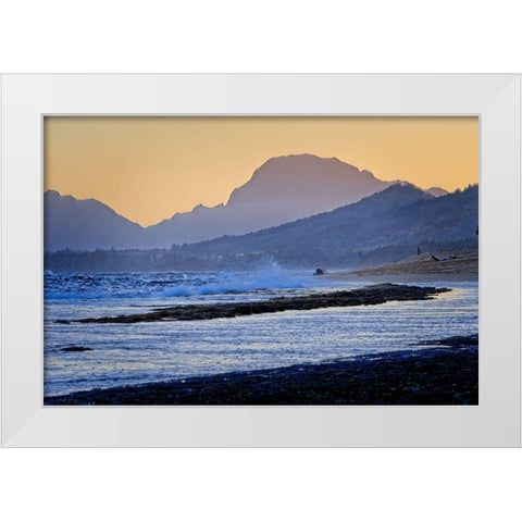 Shades of Blue White Modern Wood Framed Art Print by Burdick, Chuck