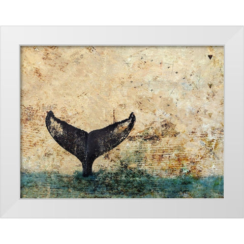 Hawaiian Whale Fluke 1.0 White Modern Wood Framed Art Print by Baran, John