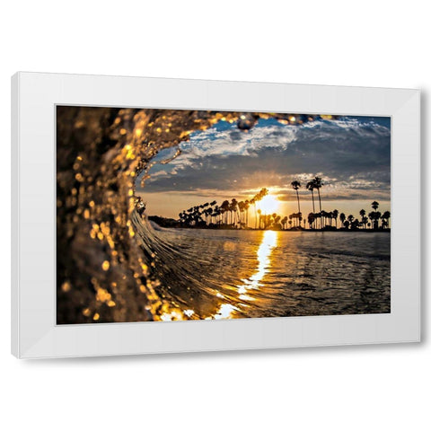 Wave 3 White Modern Wood Framed Art Print by Baran, John