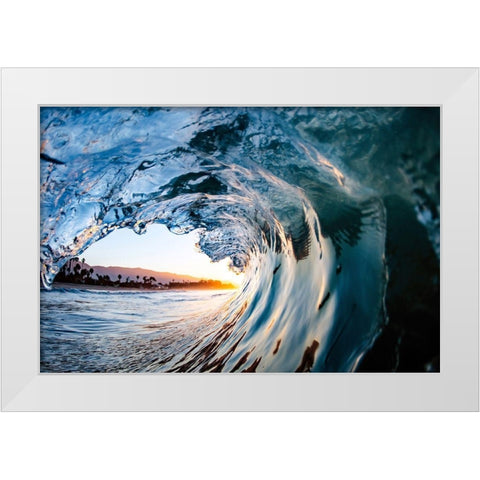 Wave 11 White Modern Wood Framed Art Print by Baran, John