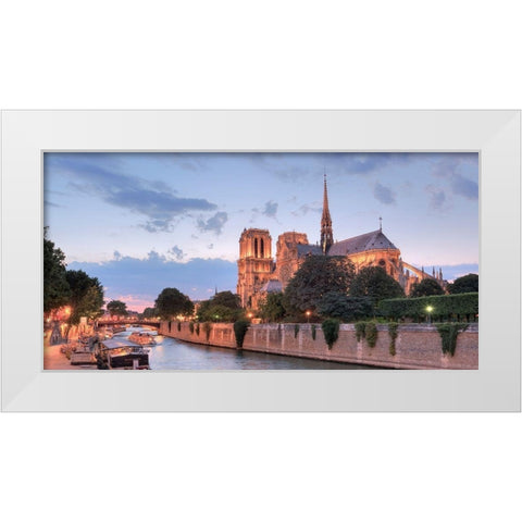 River View - Notre Dame White Modern Wood Framed Art Print by Blaustein, Alan