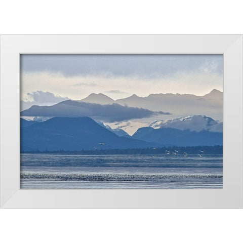 Blue Skylines White Modern Wood Framed Art Print by Burdick, Chuck