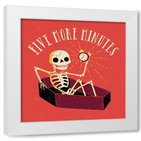 Five More Minutes White Modern Wood Framed Art Print by Buxton, Michael