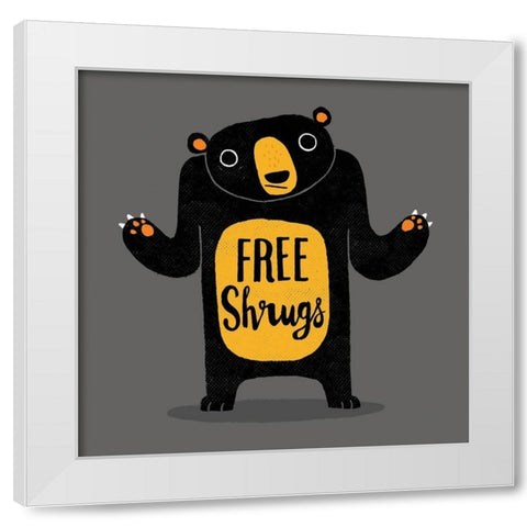 Free Shrugs White Modern Wood Framed Art Print by Buxton, Michael
