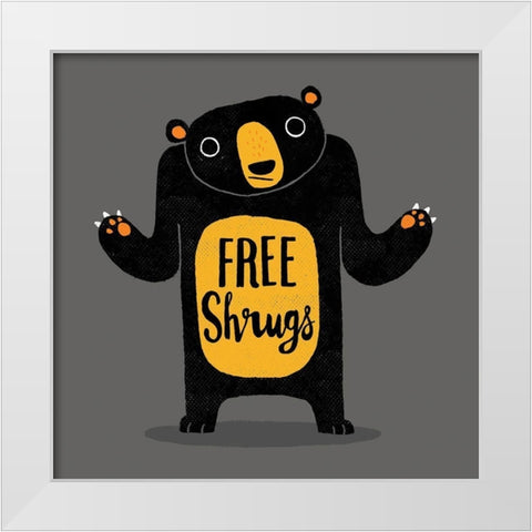Free Shrugs White Modern Wood Framed Art Print by Buxton, Michael