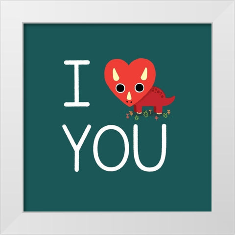 Niceratops White Modern Wood Framed Art Print by Buxton, Michael