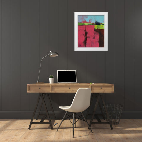 Herefordshire Field White Modern Wood Framed Art Print by Bailey, Paul
