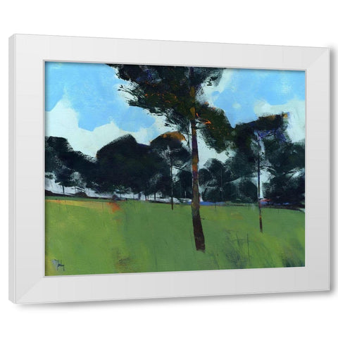 Moorland Pines White Modern Wood Framed Art Print by Bailey, Paul