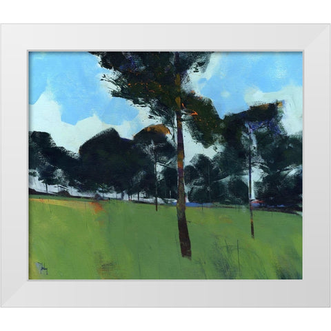 Moorland Pines White Modern Wood Framed Art Print by Bailey, Paul