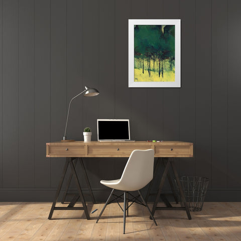 Pine Copse White Modern Wood Framed Art Print by Bailey, Paul