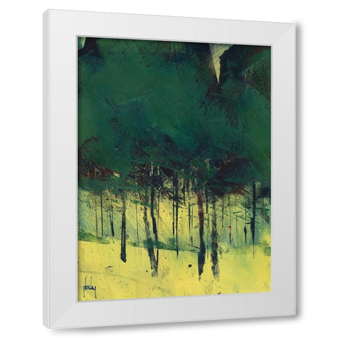 Pine Copse White Modern Wood Framed Art Print by Bailey, Paul