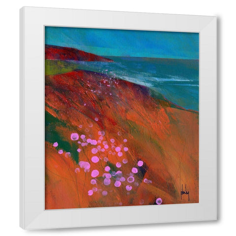 Sea Pinks White Modern Wood Framed Art Print by Bailey, Paul