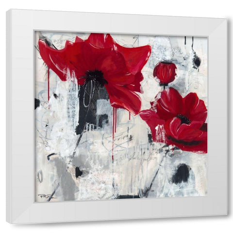 Poppy Love White Modern Wood Framed Art Print by Beer, Pamela K.