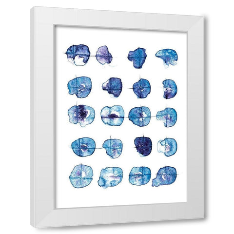 Indigo Pattern White Modern Wood Framed Art Print by Binkin, Lesia