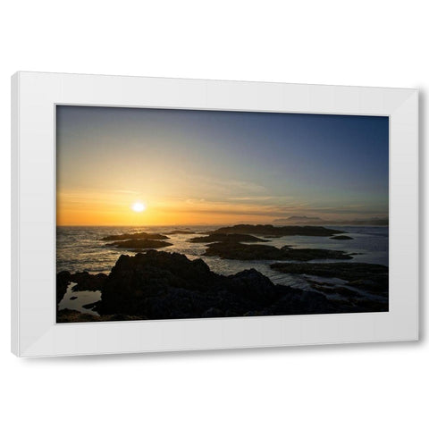 Coastal Waters At Sunset White Modern Wood Framed Art Print by Burdick, Chuck