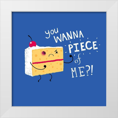 Angry Cake White Modern Wood Framed Art Print by Buxton, Michael