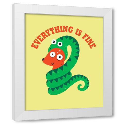 Everything Is Fine White Modern Wood Framed Art Print by Buxton, Michael