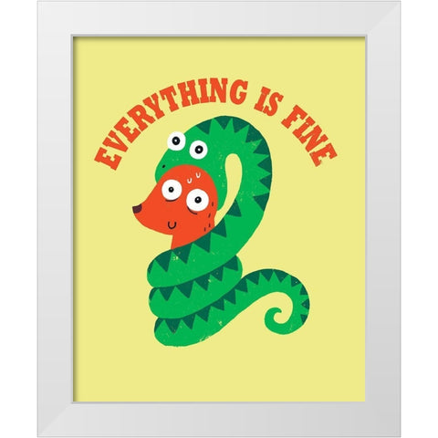 Everything Is Fine White Modern Wood Framed Art Print by Buxton, Michael