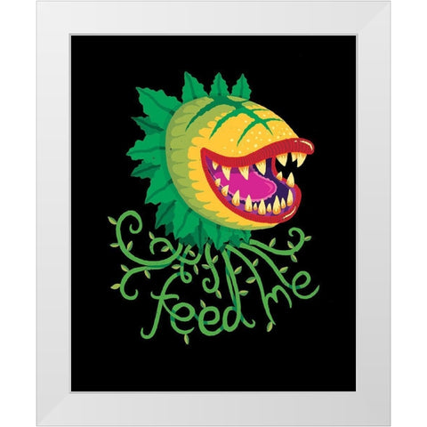 Feed Me White Modern Wood Framed Art Print by Buxton, Michael