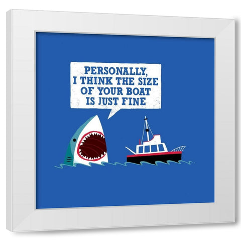 Polite Jaws White Modern Wood Framed Art Print by Buxton, Michael