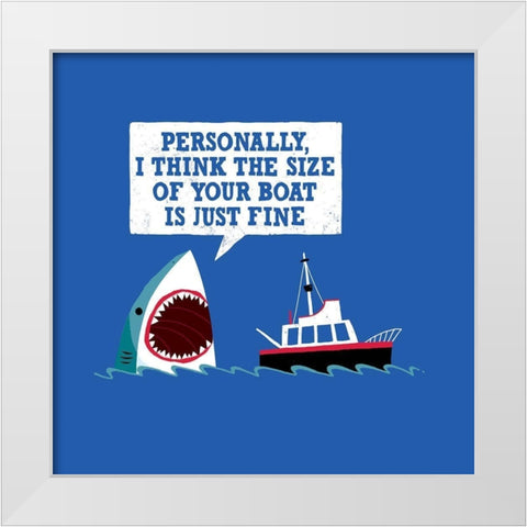 Polite Jaws White Modern Wood Framed Art Print by Buxton, Michael