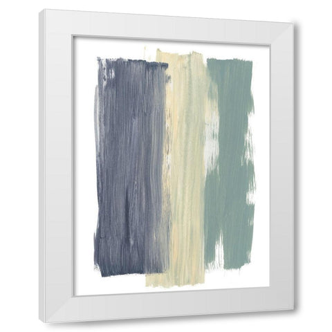 Striped Abstract White Modern Wood Framed Art Print by Baker, Bronwyn