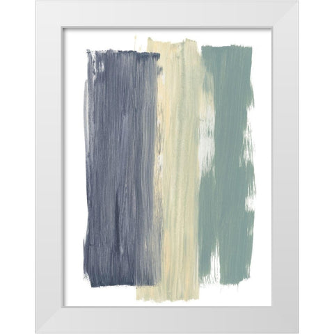 Striped Abstract White Modern Wood Framed Art Print by Baker, Bronwyn