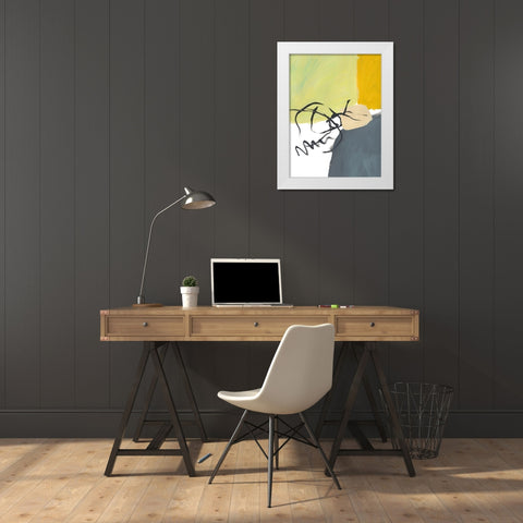 Odyssey White Modern Wood Framed Art Print by Baker, Bronwyn