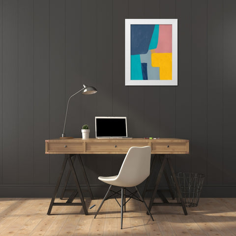 City Blocks White Modern Wood Framed Art Print by Baker, Bronwyn