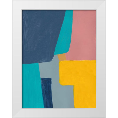 City Blocks White Modern Wood Framed Art Print by Baker, Bronwyn