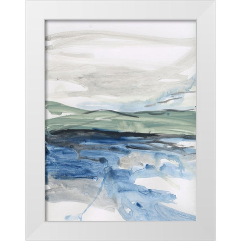 Lands End White Modern Wood Framed Art Print by Baker, Bronwyn