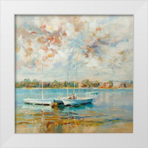 At Waterâ€™s Edge White Modern Wood Framed Art Print by Bruniany, Kasia
