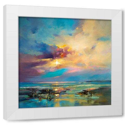 Before Nightfall White Modern Wood Framed Art Print by Bruniany, Kasia