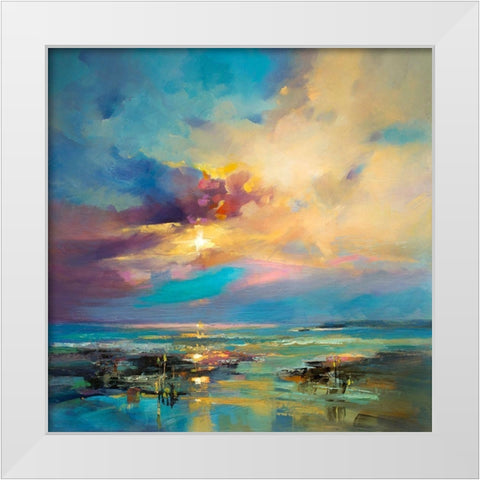 Before Nightfall White Modern Wood Framed Art Print by Bruniany, Kasia