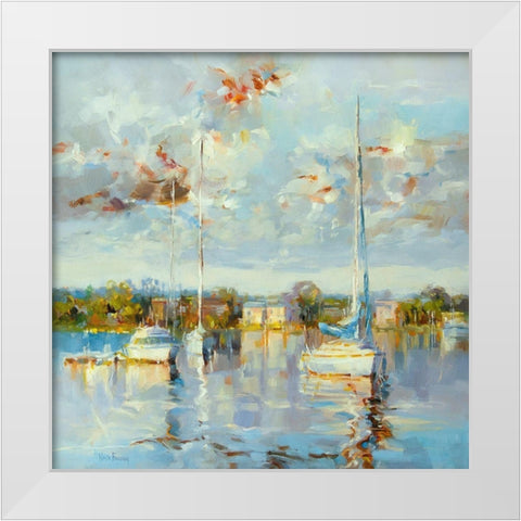 Coastal Calm White Modern Wood Framed Art Print by Bruniany, Kasia