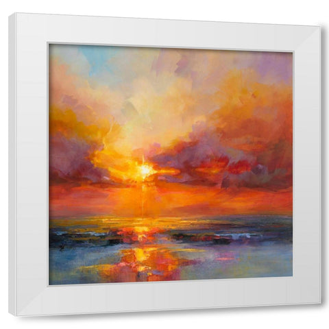Evening Sparkle White Modern Wood Framed Art Print by Bruniany, Kasia