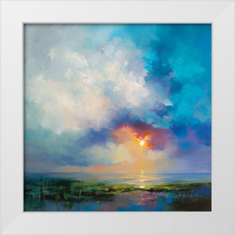 Morning Mist White Modern Wood Framed Art Print by Bruniany, Kasia