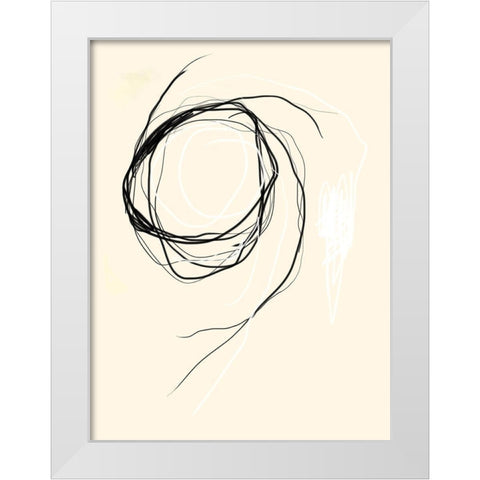 Threaded No. 1 White Modern Wood Framed Art Print by Baker, Bronwyn