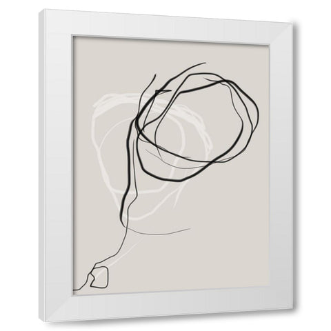 Threaded No. 3 White Modern Wood Framed Art Print by Baker, Bronwyn