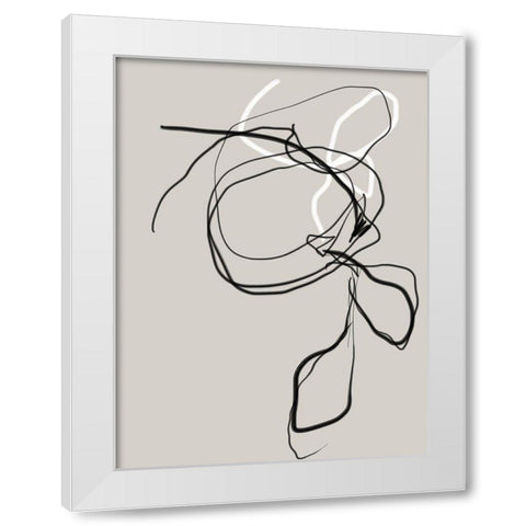 Threaded No. 4 White Modern Wood Framed Art Print by Baker, Bronwyn