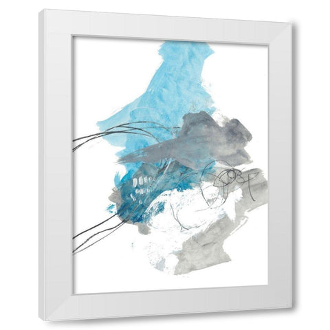 Indigo Field No. 1 White Modern Wood Framed Art Print by Baker, Bronwyn