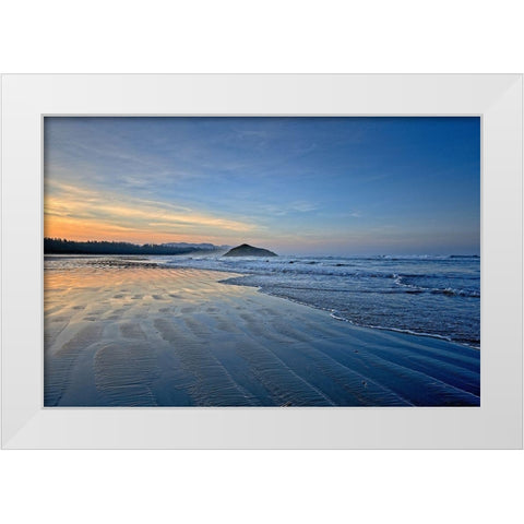 Sandy Shore White Modern Wood Framed Art Print by Burdick, Chuck
