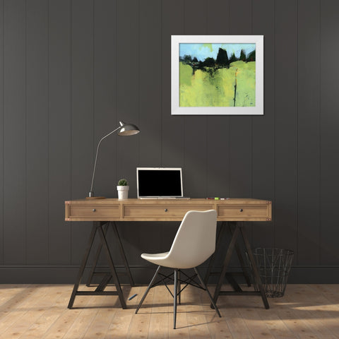 Green Fold White Modern Wood Framed Art Print by Bailey, Paul