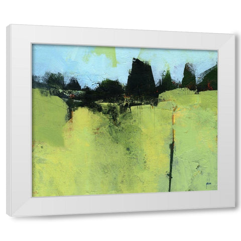 Green Fold White Modern Wood Framed Art Print by Bailey, Paul