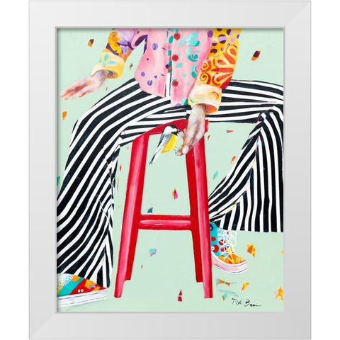 The Storyteller White Modern Wood Framed Art Print by Beer, Pamela K.