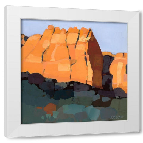 Red Rock White Modern Wood Framed Art Print by Becker, Anne