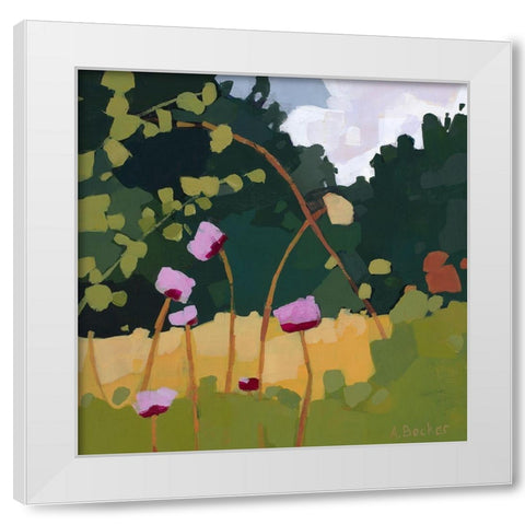 Thistles White Modern Wood Framed Art Print by Becker, Anne