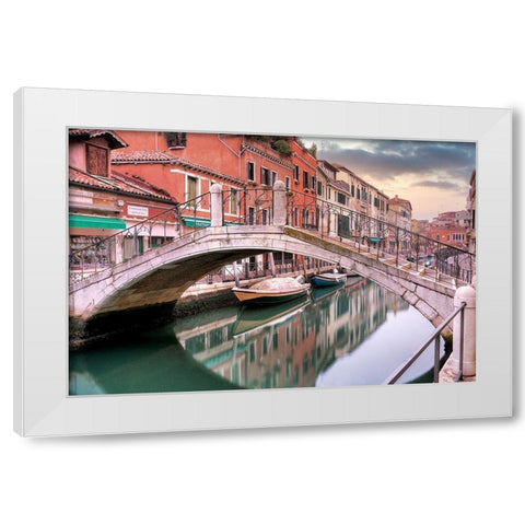 Venetian Canale #17 White Modern Wood Framed Art Print by Blaustein, Alan