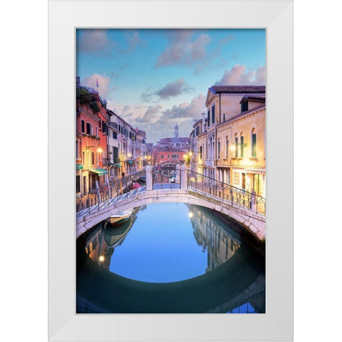 Venetian Canale #16 White Modern Wood Framed Art Print by Blaustein, Alan