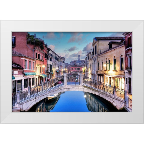 Venetian Canale #15 White Modern Wood Framed Art Print by Blaustein, Alan